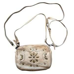 Beige Studded Campomaggi Cross-Body Bag